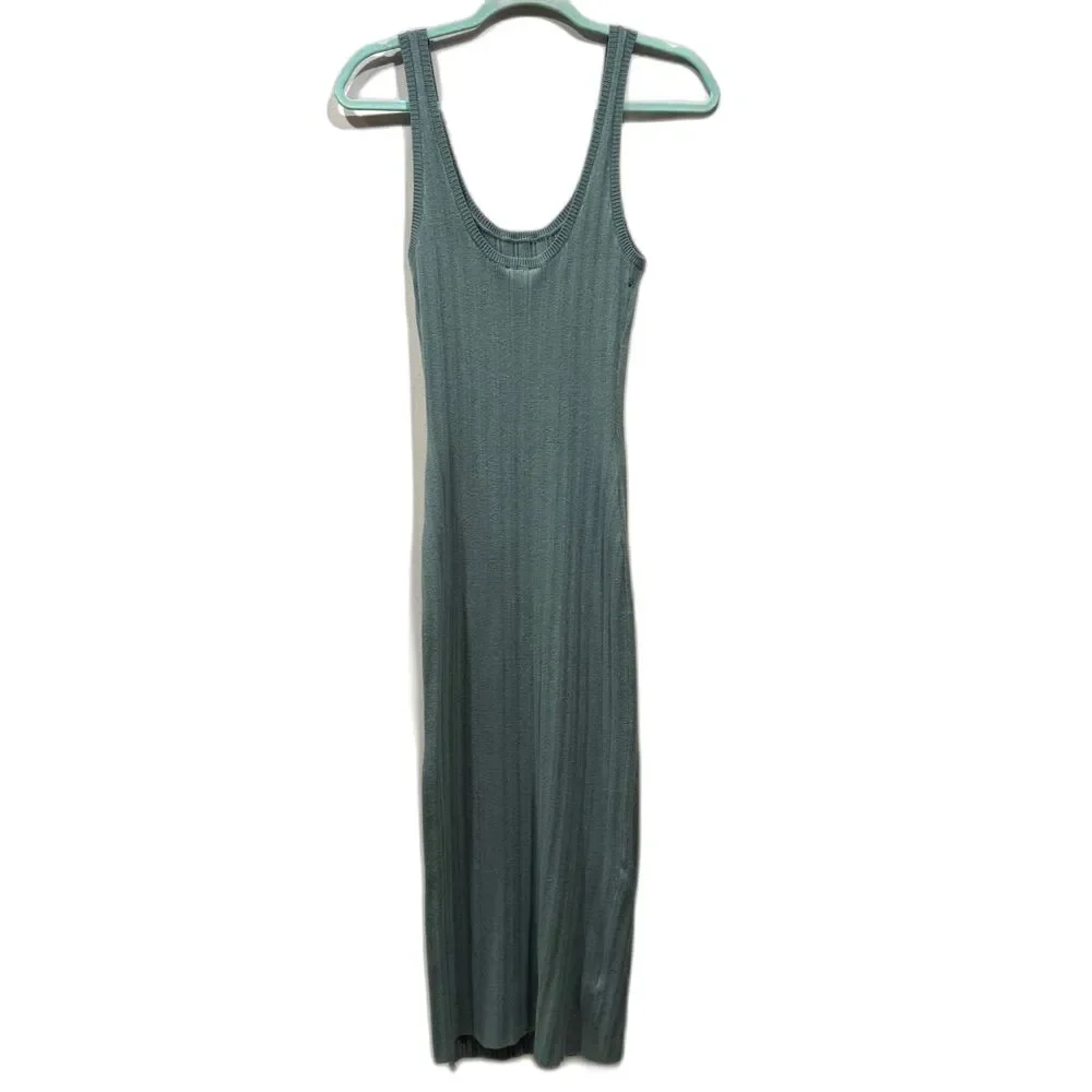 NWT Abercrombie & Fitch Maxi Dress Bodycon Ribbed Knit Tank Green Women sz Small